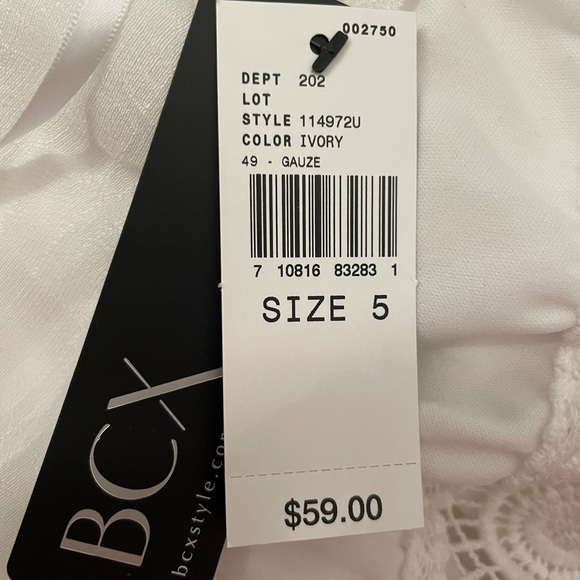 NWT BCX Mini Dress white crochet sleeveless S - Picture 6 of 6